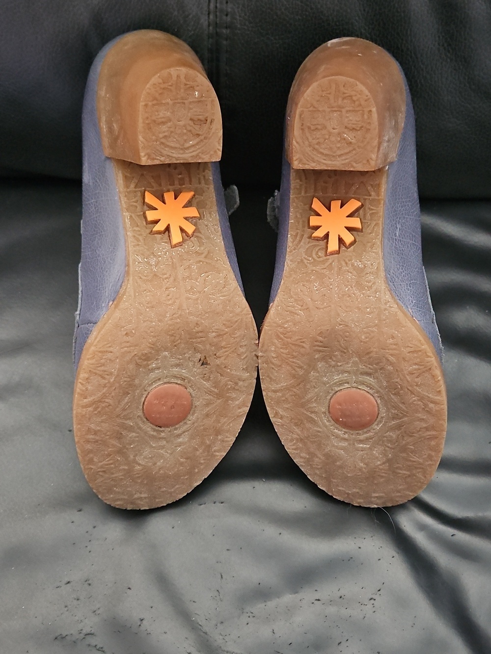 Art Mary Jane Grass Harlem Closed Toe Buckle Block Heel Sky Gray Sz 37 Eu 6.5 US - Picture 8 of 10